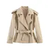 AliExpress 2026 Primavera Nueva Llegada Venta Caliente Ropa para Mujer Solapa Cinturón Corto Estilo Coreano Temperamento Viaje Abrigo Gabardina Chaqueta