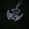 Pingente de dragão sem dentes em prata de lei 925 moda masculina e feminina seiko pingente de colar joias vintage tendência antiga atacado
