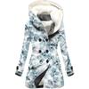 Estilo Europeu e Americano 2024 Novo Trench Coat Feminino Inverno Espessado Venda Quente Transfronteiriça Estampa Digital 3D Casaco com Capuz Atacado