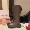 Botas femininas de couro estilo coreano simples botas longas outono botas de montaria de cano alto botas de motocicleta salto grosso emagrecedor moda cano reto