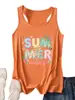 Vibras de verano Amazon eBay Estación Independiente Verano Nuevo Estilo Camiseta sin Mangas de Costilla Cómoda para Mujer