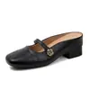 Mules de Verano para Mujer de Cuero Suave sin Cierre con Aumento Interno de Altura, Tira Única, Punta Cerrada y Suela Gruesa, Adecuados para Uso en Exteriores, Estilo Birkenstock