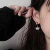 Pendientes de Acero de Titanio con Diseño de Oso Estilo Hip-Hop Coreano Personalizados, Clips para Orejas, Moda Dulce y Genial de Nicho Tendencia para Estudiantes