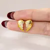 Collar de Corazón con Circonita Incrustada de Oro Arena Vietnamita para Mujer Anillo con Diseño Transfronterizo Juego de Pendientes Joyería de Moda Duradera