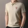 Hengyuanxiang Camiseta Elegante 100% Algodão Penteado Manga Curta Masculina Verão 2025 Nova Camiseta Elegante Roupa Masculina