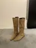 Botas western apiladas de estilo páramo para aumentar la altura para mujer, nuevas botas largas adelgazantes 2026, botas de montar de tubo alto Maillard