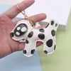 Lanyard de Cuero Dálmata de Vaca de Moda Colgante para Bolso de Cachorro Accesorio Colgante Miu Accesorio para Ropa Perro de Dibujos Animados