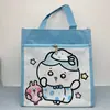 Bolsa de documentos portátil de dibujos animados Sanrio, Kuromi, Chiwa, gato KT, bolsa de trabajo vertical de doble capa, bolsa de tutoría de gran capacidad