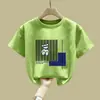 Camiseta de Manga Corta de Algodón Puro para Niñas, Nuevo Estilo de Verano para Niñas, Ropa Popular de Verano para Niños, Top Holgado de Manga Media Estilo Coreano de Moda t