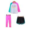 Traje de baño para niños 2024, nuevo conjunto de tres piezas dividido para niñas medianas y grandes, traje de baño para niños de secado rápido, manga larga, protección solar, buceo para niños.