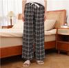 Calças de pijama de seda de algodão feminino verão rayon fino calças retas plus size calças de ar condicionado doméstico Calças de proteção solar de praia de celebridades da Internet