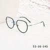 Montura de Gafas Retro Estilo Ins con Forma Ovalada 087, Montura de Titanio para Mujer, Aro Ancho, No Visualmente Grueso