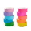 Conjunto de Fitas Washi Coloridas Fluorescentes Baifu, Materiais para Diário, Adesivos Decorativos de Cor Sólida Estilo Ins 15mm