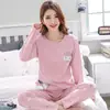 Llegada Nueva 2022 Pijamas para Mujer Primavera y Otoño Pantalones de Manga Larga Ropa de Exterior Caricatura Dulce Traje de Casa para Mujer