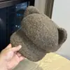 Nuevo Gorro de Boina de Felpa con Orejas de Gato Lindo para Mujer, Gorro de Boina Adelgazante para Otoño e Invierno con Circunferencia de Cabeza Grande, Cálido