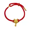 Transmisión en Vivo Mismo Estilo Año Nuevo Tendencia Nacional Arena Dorada Colgante de Dragón Auspicioso Año Animal Pulsera Roja Femenina Alta Retención de Color Dragón del Zodiaco