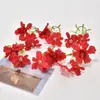 Set de Flores Artificiales Rojas Rosa Peonía Flor Falsa Cabeza de Flor de Seda Pasador Flor Decoración de Bolsa de Dolor