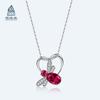 Collar de Plata de Ley 925 con Zirconia en Forma de Corazón y Libélula para Mujer, Diseño de Corazón Hueco con Alas Completamente Diamantadas, Cadena para Clavícula con Colgante de Nicho al por Mayor