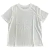 Camiseta de verano nueva blanca de manga corta, estilo casual con estampado de estrellas, para mujer, cuello redondo, corte holgado, top único y versátil, adelgazante