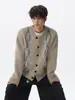 Suprimento Direto da Fábrica Suéter Cardigan Retrô Americano Color Block Xadrez para Homens e Mulheres Outono Solto Casal Casual Tricô