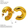 Pendientes Huecos Simples en Forma de C Transfronterizos Europeos y Americanos para Mujer, de Gama Alta, Versátiles Pendientes de Acero de Titanio, Joyería al por Mayor Lista para Enviar