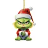 Adornos Navideños del Grinch Decoraciones Navideñas Decoraciones para Ventanas Montaje de Escena Adornos Montados en Coche de Cabello Verde