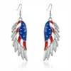 Pendientes de Amazon Transfronterizos para el Nuevo Día de la Independencia, Pendientes de Moda con Bandera Americana y Estrella de Cinco Puntas, Estilo Artístico Retro Europeo y Americano