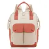 Mochila, bolsa conveniente, bolso de mano, bolsa de mamá, bolsa para madre y bebé, mochila de maternidad e infantil de dos tonos con doble bolsillo y hebilla