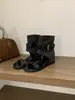 Nuevas Sandalias 2025 para Mujer, Versátiles de Verano con Cremallera Trasera, Botines Cortos Huecos de Plataforma Interna, Sandalias Romanas Antideslizantes