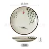Plato de Cerámica Hueso de China Estilo Chino 6 pulgadas Plato de Fruta Bandeja para Pasteles Plato de Hueso de China para el Hogar Plato para Residuos de Verduras Plato para Fruta Seca Plato para Platos Fríos