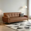 Sofá-cama, dobrável, de dupla finalidade, adequado para apartamentos pequenos, couro resistente a arranhões de gato, para sala de estar e quarto, multifuncional, tamanho duplo, ideal para imóveis de aluguel, sofá-cama simples