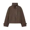 Ropa Europea y Americana Transfronteriza para Mujer Moda Ins Chaqueta Holgada de Color Sólido con Cuello Alto 6318293