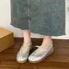 Sapatos Rasos Mary Jane de Cadarço Tecidos Vazados Estilo Francês Vintage Sandálias Romanas Primavera/Verão 2026