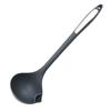 Venta al por mayor de utensilios de cocina, pala de silicona de grado alimenticio, sartén antiadherente, resistente a altas temperaturas, mango curvo, espátula integrada, cuchara de sopa a prueba de escoria