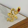 Caja Misteriosa en Vivo Oro Vintage Retro Anillo Abierto Completamente de Diamantes Circonita Esmalte Gota de Aceite Anillo Personalizado