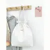 Bolsa de Almacenamiento Tejida de Pana de Color Sólido con Cierre de Cordón, Bolsa de Maquillaje Portátil de Gran Capacidad para Mujeres