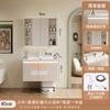Robot Aspirador Espejo Feng Shui Base de Gabinete de Baño Estación Base Almacenamiento Baño Cerámica Lavabo Todo en Uno Mesa para Lavar Manos y Cara