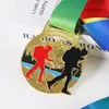 Medalhas Personalizadas Feitas de Liga de Zinco com Banho de Ouro e Pintura, Adequadas para Competições de Padrão Nacional, Eventos de Maratona e Trilhas de Cross-Country