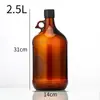Botella de Vino Tinto de Vidrio Marrón a Prueba de Luz, Sellada, Gran Capacidad de 4000 ml, Botella de Vino Multi-Especificación de California