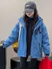 Chaqueta 3 en 1 a prueba de viento e impermeable para niñas, nuevo estilo otoño/invierno, chaqueta con capucha para exteriores para niños, moderna y genial
