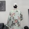 Camisa de manga comprida de cardigã exterior de lapela verde claro para meninos Verão Moda Nacional Bonito Estilo Coreano Camisa de vibração de alta qualidade