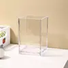 Porta Lápices Acrílico de Plástico Transparente Caja de Almacenamiento de Papelería para Escritorio de Oficina Cubo de Almacenamiento para Brochas de Maquillaje de Estudiante Lápiz Labial