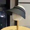 Visera de Sol de Alta Calidad para Mujer, Estilo Coreano Versátil Negra con Protección UV, de Moda
