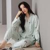 Pijama feminina atacado transfronteiriço primavera e outono novo algodão imitação manga comprida senso de alta qualidade doce casual fofo roupa de casa terno