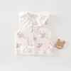 Ropa para Bebé Anyang Chaleco para Bebé Estilo Primavera y Otoño Cuello de Encaje Chaleco sin Mangas Estilo Mori para Niños Pequeños Cárdigan Chaleco de Algodón Puro