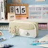 Caixa de Papelaria Fofa de Nicho de Grande Capacidade com Design de Cordão Multicamadas, Bolsa de Armazenamento de Alto Valor para Meninas, Gaveta Atacado do Fabricante