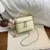Bolso de Cadena con Cuadrícula de Diamantes Estilo Coreano Moda Otoño 2026 Nuevo Llegada Color Sólido Simple Cruzado de Hombro de Mano Bolso Cuadrado Pequeño