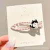 Lindo Pinza para el Pelo Lateral de la Frente Pequeña Estilo Chanel Estampado de Leopardo Pinza de Pelo de Felpa Pinza para Flequillo Oso Pequeño Retro Pinza BB Accesorios para el Cabello