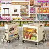 Carrinho de Compras Doméstico de Grande Capacidade com Rodas, Carrinho de Camping Portátil Dobrável para Compras de Supermercado e Retirada de Pacotes