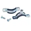 Abrazadera Metálica Resistente para Tubería Abrazadera Galvanizada para Tubería Clip Sujetador Hebilla para Tubería de Agua de PVC con Soporte de Fijación de Goma